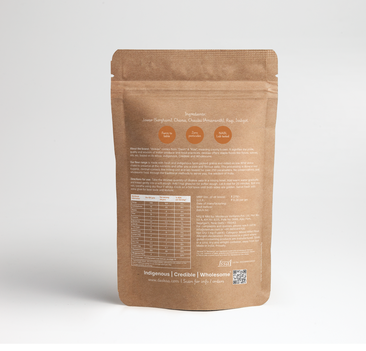 Gluten Free Fresh Atta